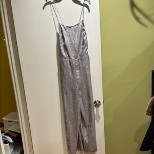 Urban Outfitters Silver Floral Romper